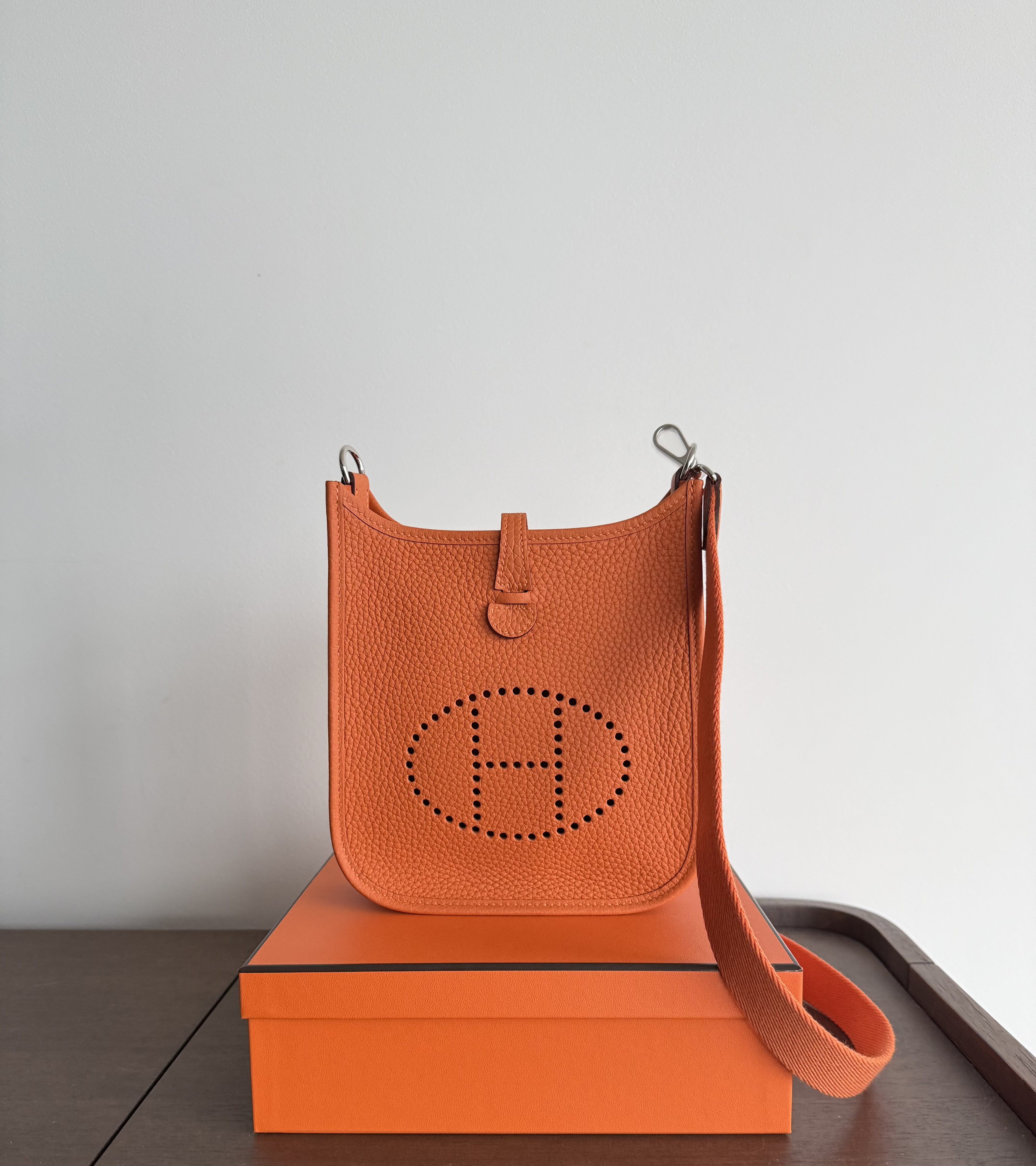 Hermès Mini Evelyne 16 Bag Orange Clemence PHW、mySite、garminoutage.com