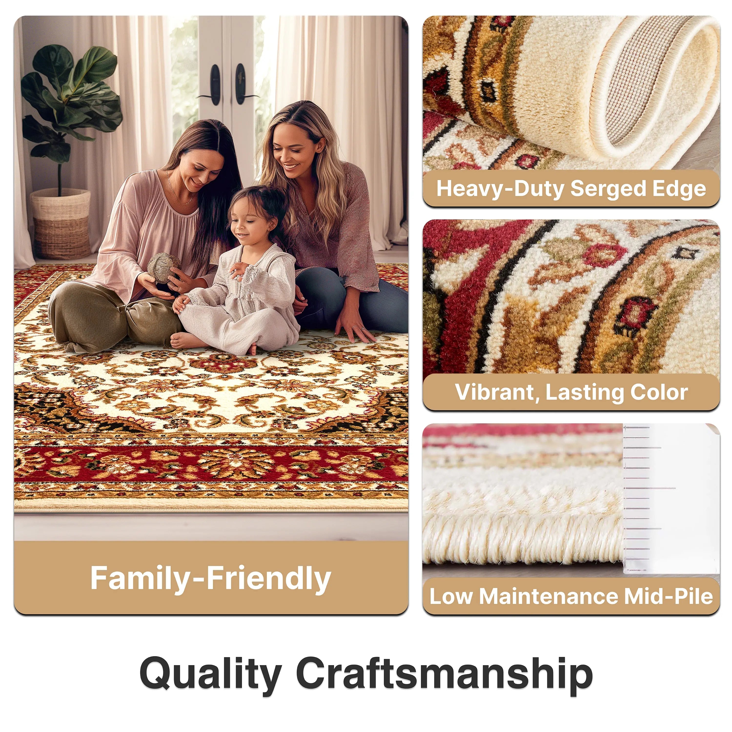 Medallion Kashan Ivory Traditional Rug、mySite、gigharbornorthrealestate