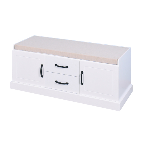 White Bathroom Floor-standing Storage Table with a Drawer、、casual