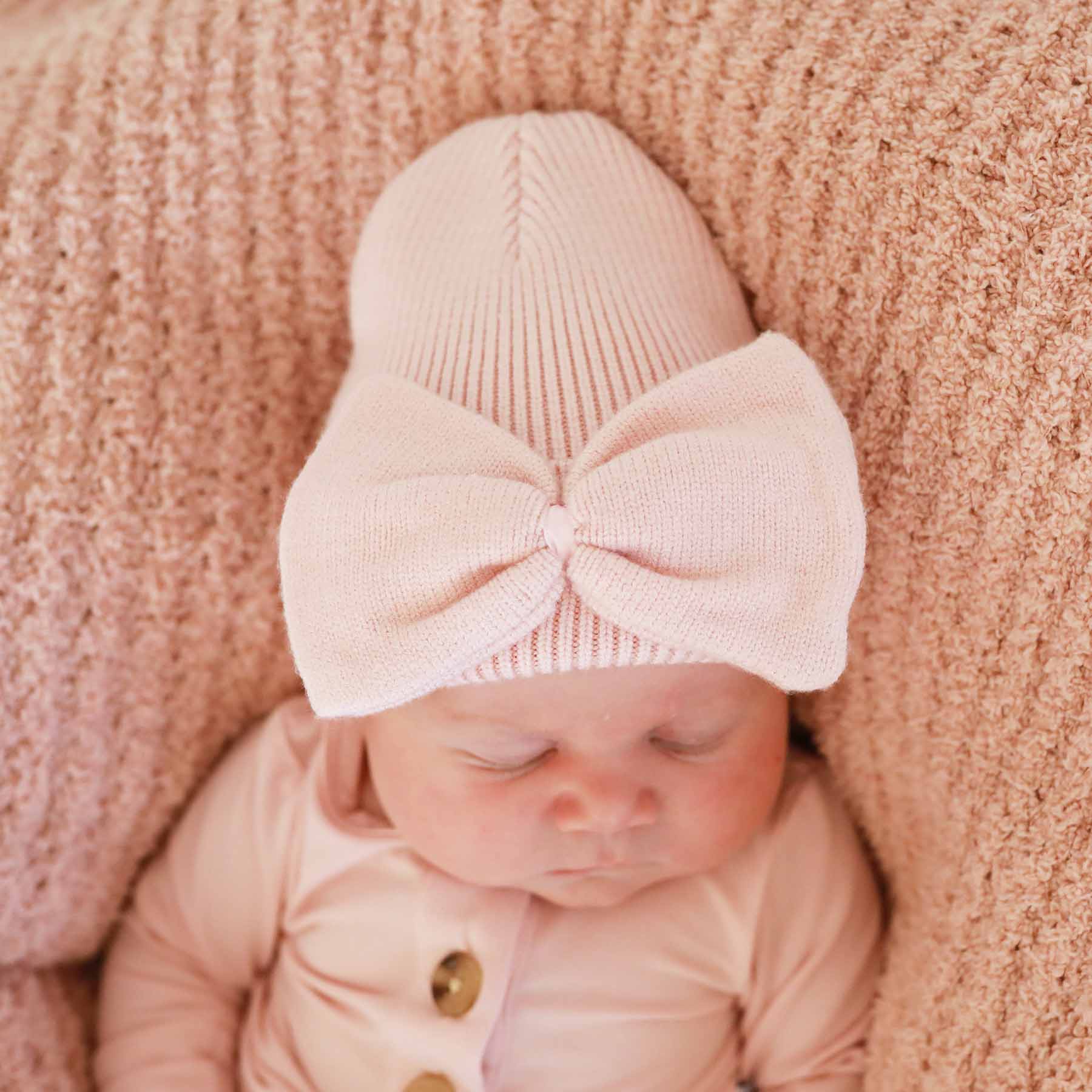  Knit Newborn Bow Beanie | Baby Pink、mySite、layawaytickets
