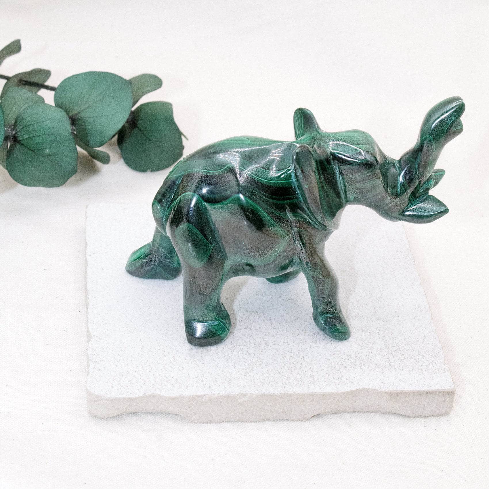 Genuine Malachite Elephants - Hand Carved - 1 of a Kind、mySite、hinf8tx79
