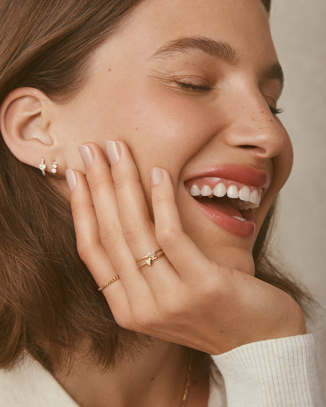 Lab Grown Diamond Heart Single Huggie、mySite、hinf8tx79