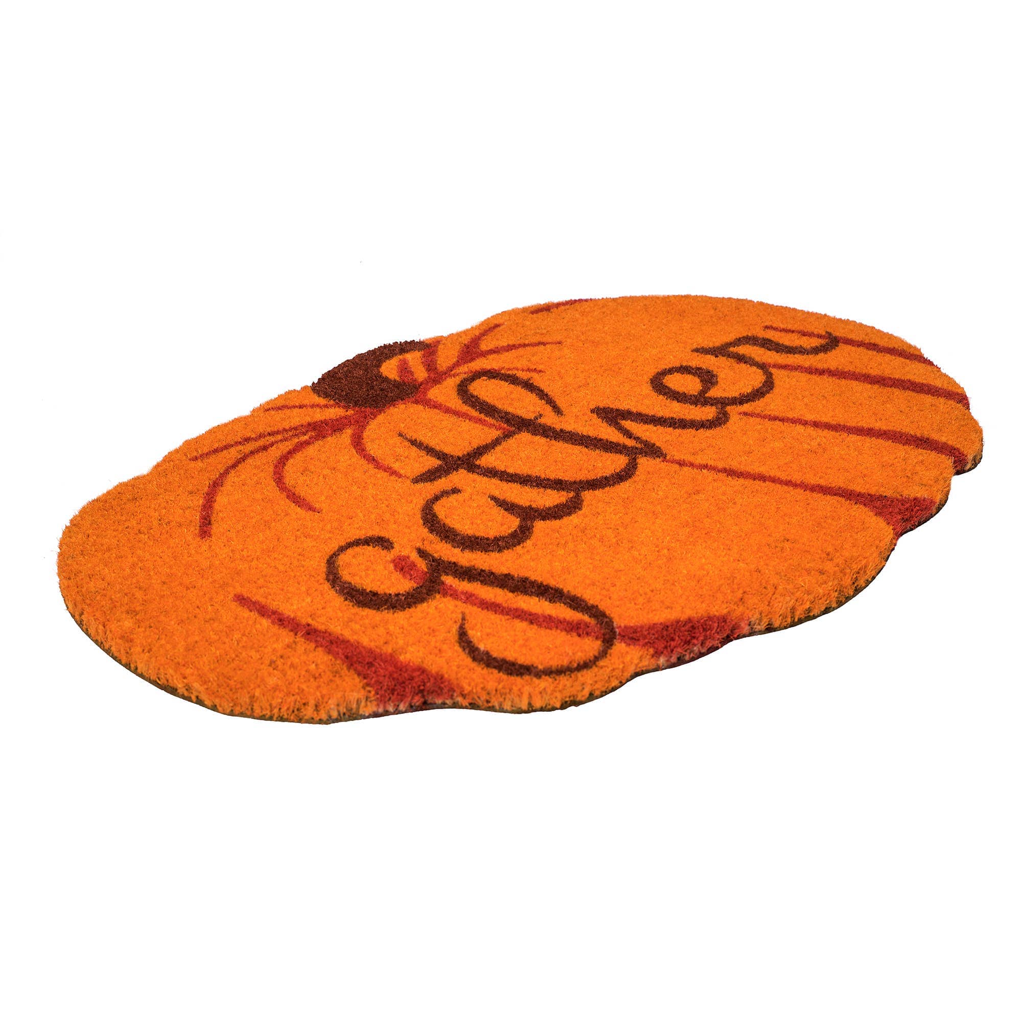 Gather Bright Pumpkin Entry Way Coir Mat, Handmade Welcome Mat、mySite、g9winljtr