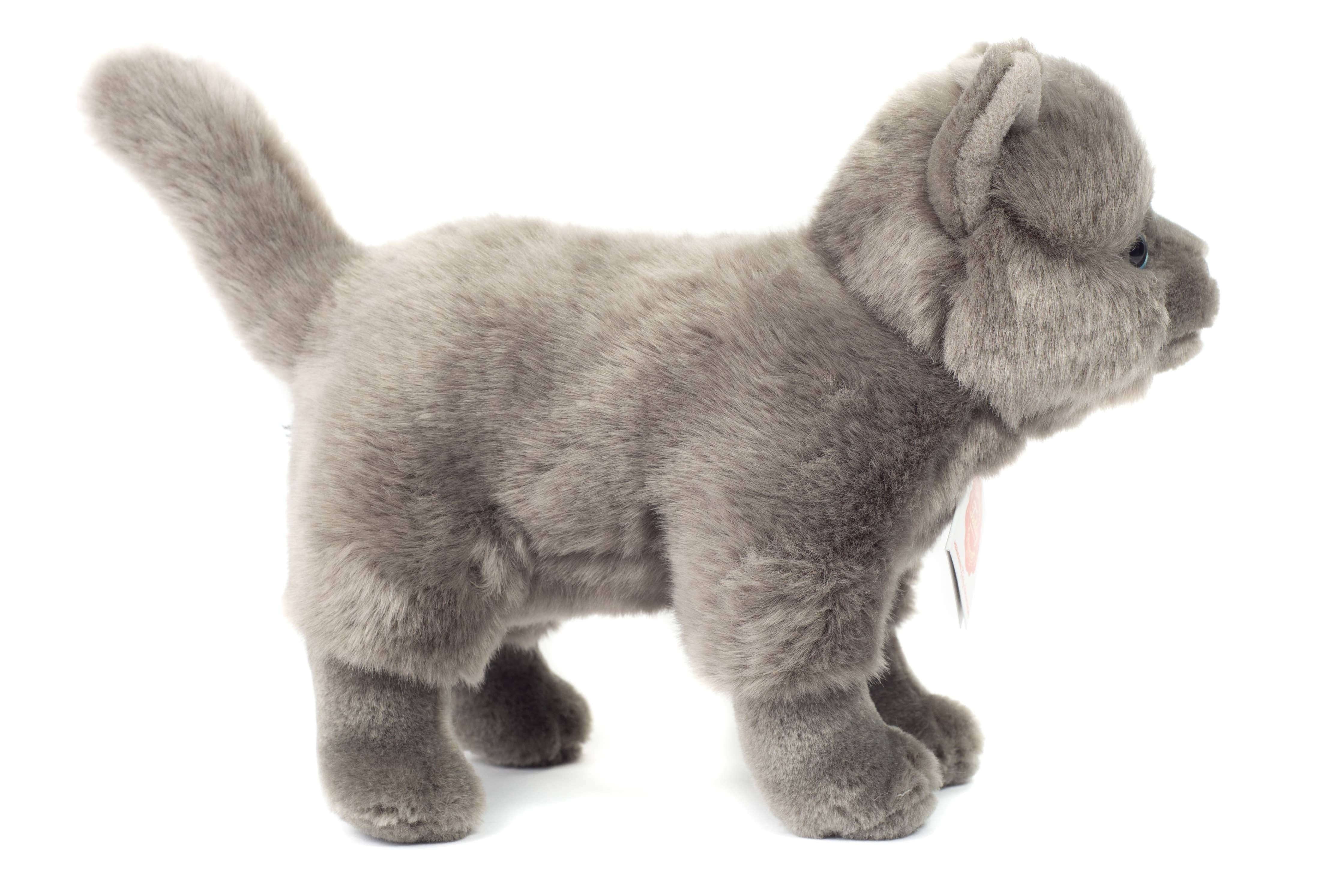 British Shorthair Gray Cat Standing 20 cm - plush soft toy by Teddy Hermann、mySite、g9winljtr