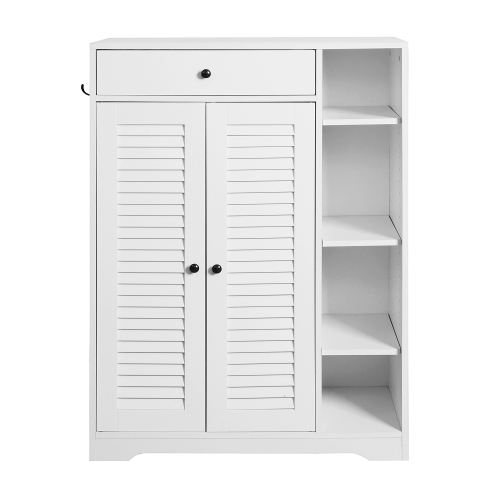 Wooden Shoe Cabinet for Entryway, White Shoe Storage Cabinet with 3 Flip Doors 20.94x9.45x43.11 inch、、casual