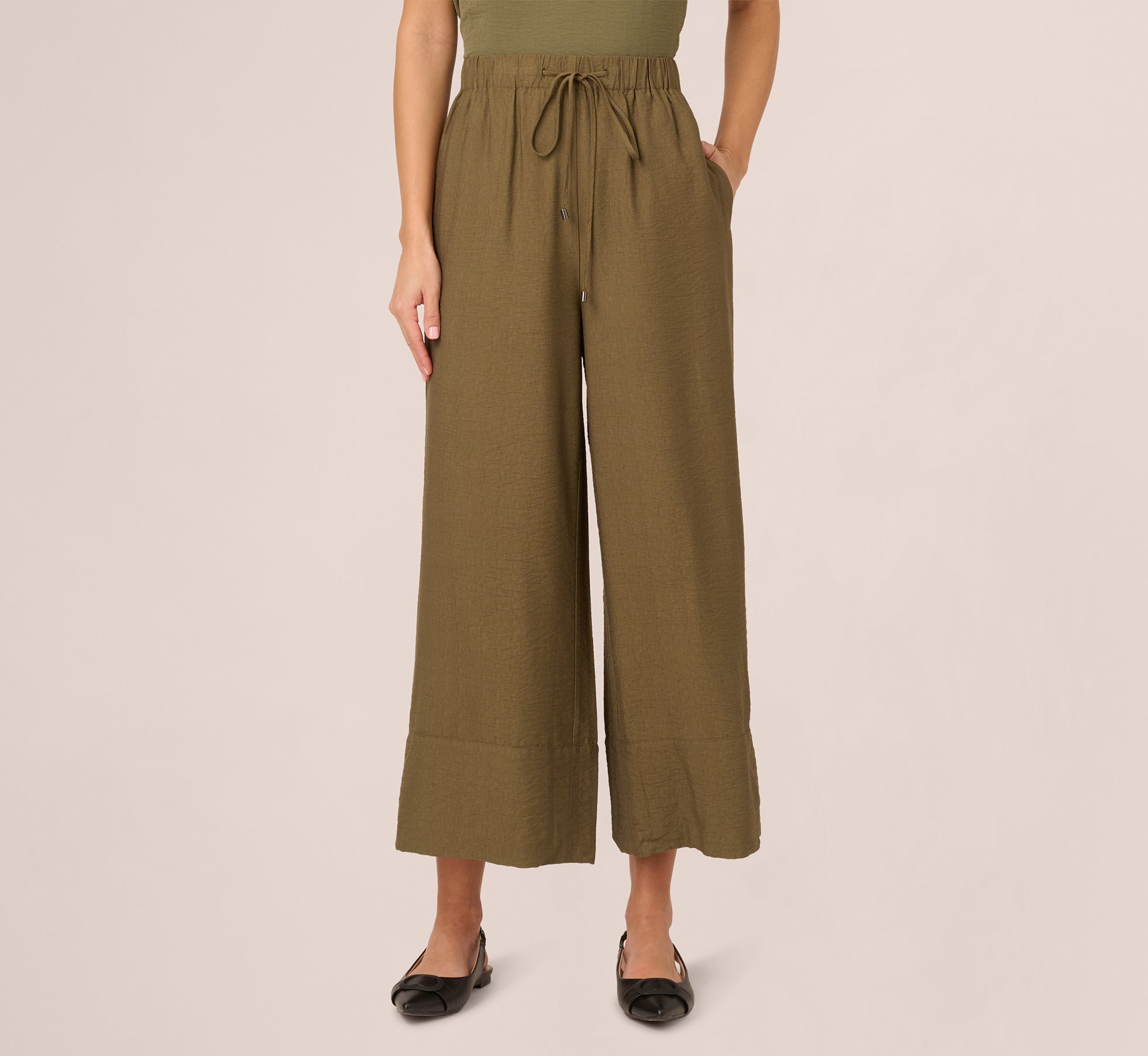 Wide Leg Drawstring Pant In New Green、mySite、solidvoid
