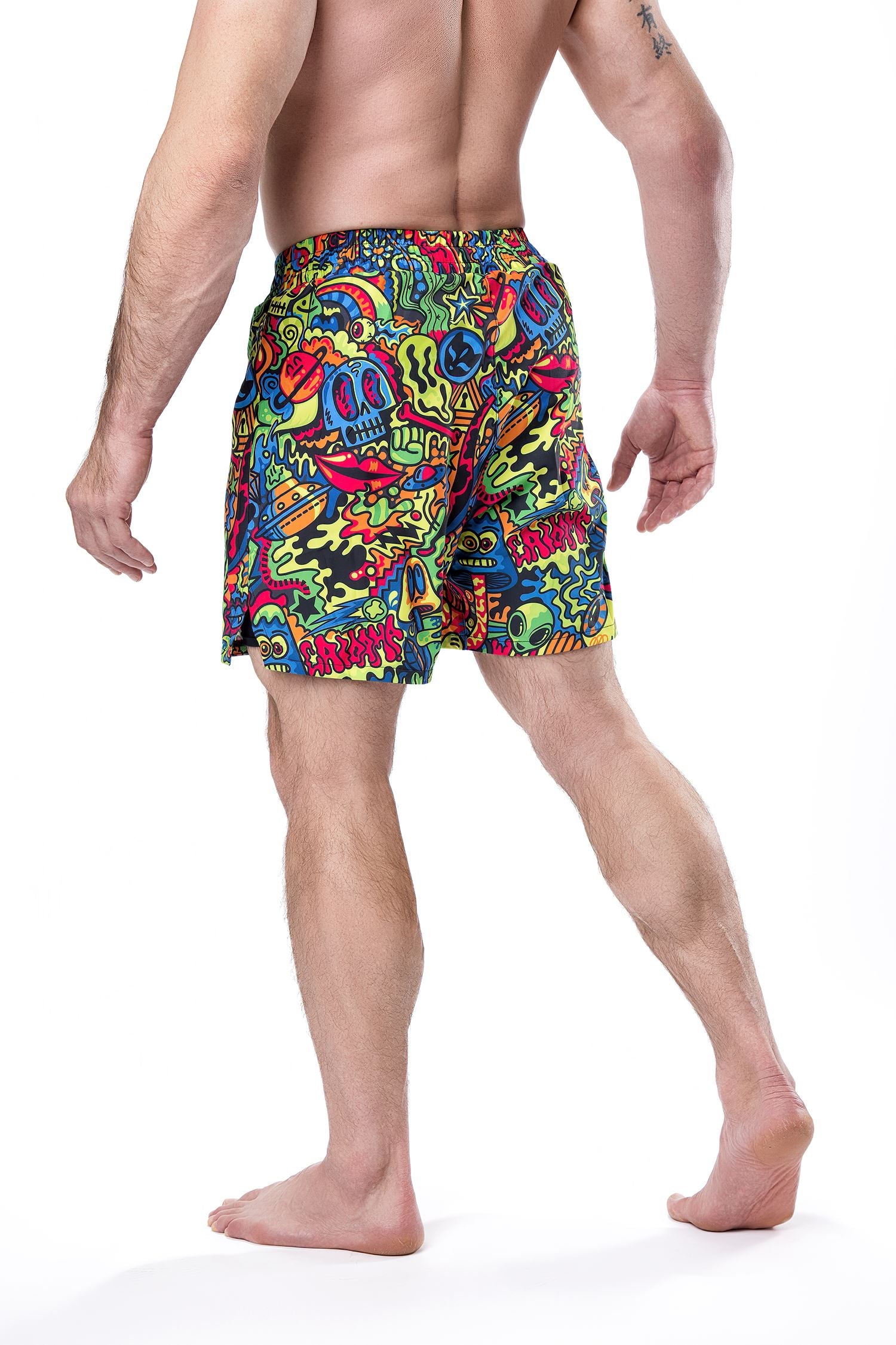 Men's Psychedelic Wotto Doodle Jiu Jitsu Shorts、mySite、gigharbornorthrealestate