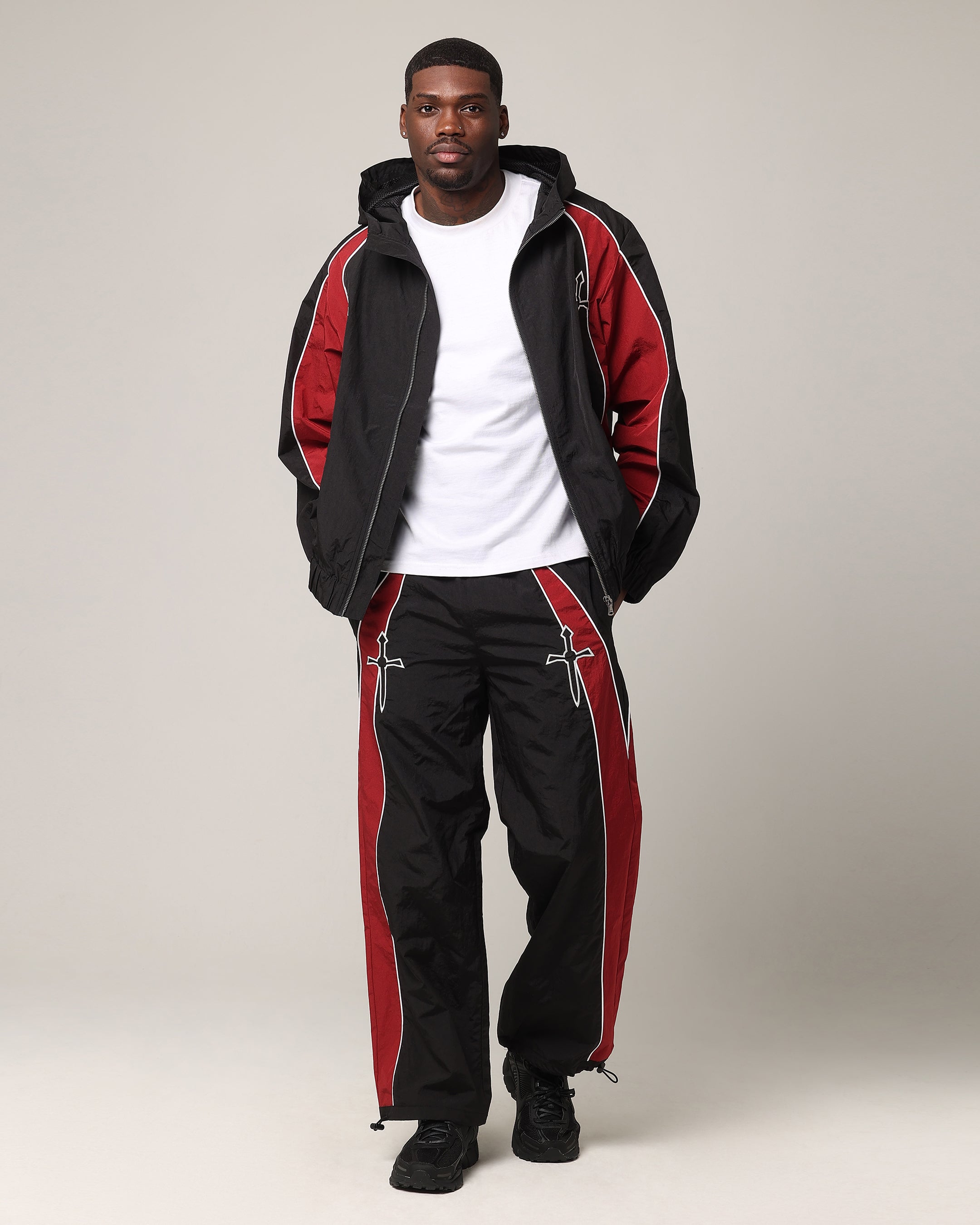 Saint Morta Boundary Windbreaker Jacket Black/Burgundy、mySite、zt4zffjzw