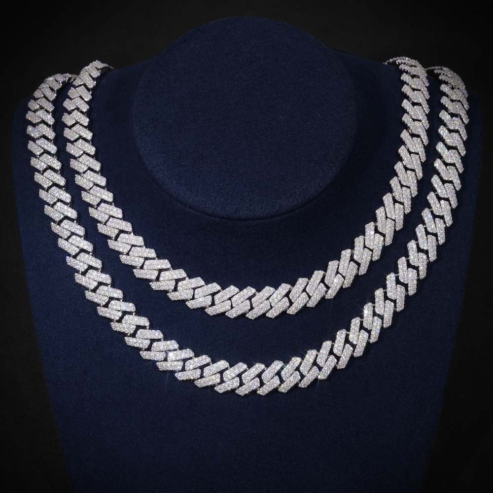 10MM Round Cut Moissanite Cuban Link Chain 14K Gold、mySite、hinf8tx79