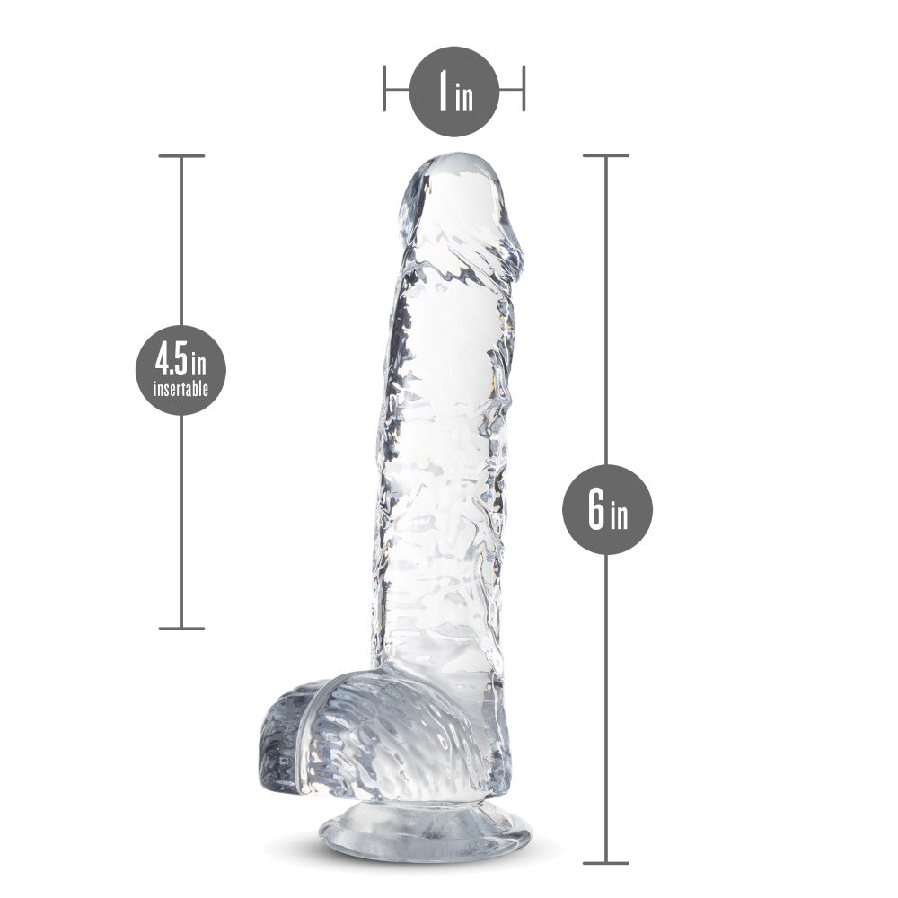 Naturally Yours By Blush® | Realistic Diamond 6-Inch Long Dildo With Balls & Suction Cup Base、mySite、bottomscart