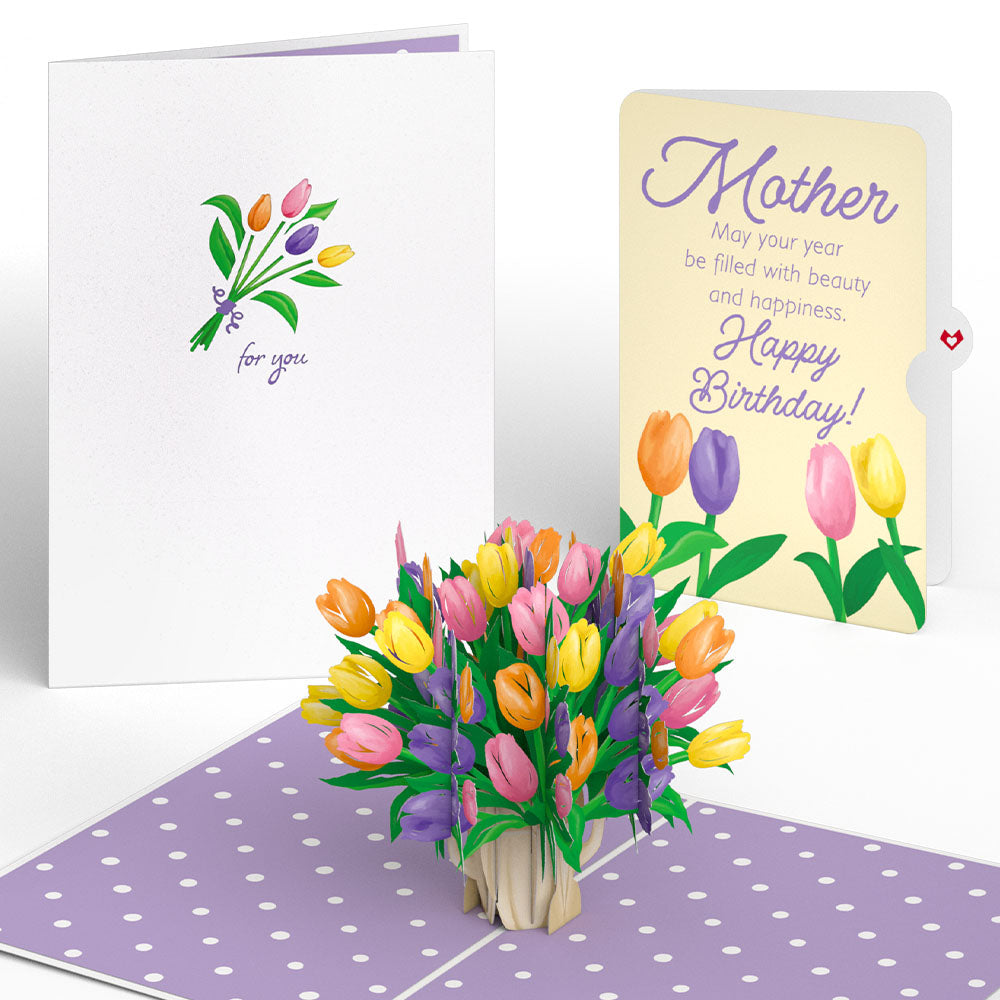 Tulips Birthday Pop-Up Card and Sentiment Set for Mother、mySite、solidvoid