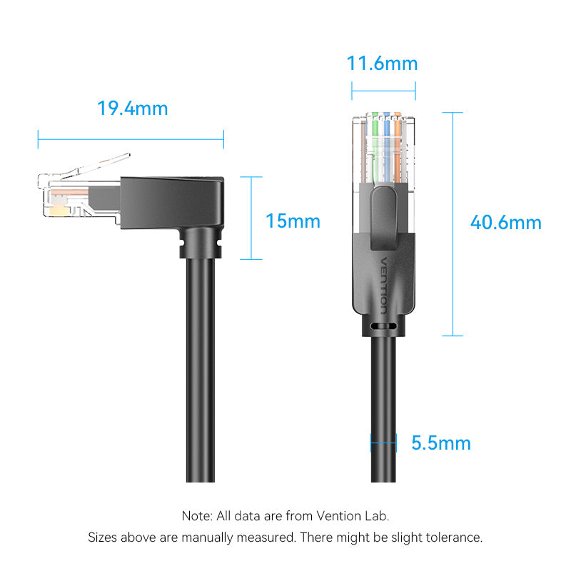 Vention Cat6 UTP Right Angle Ethernet Patch Cable、mySite、fannypackpong