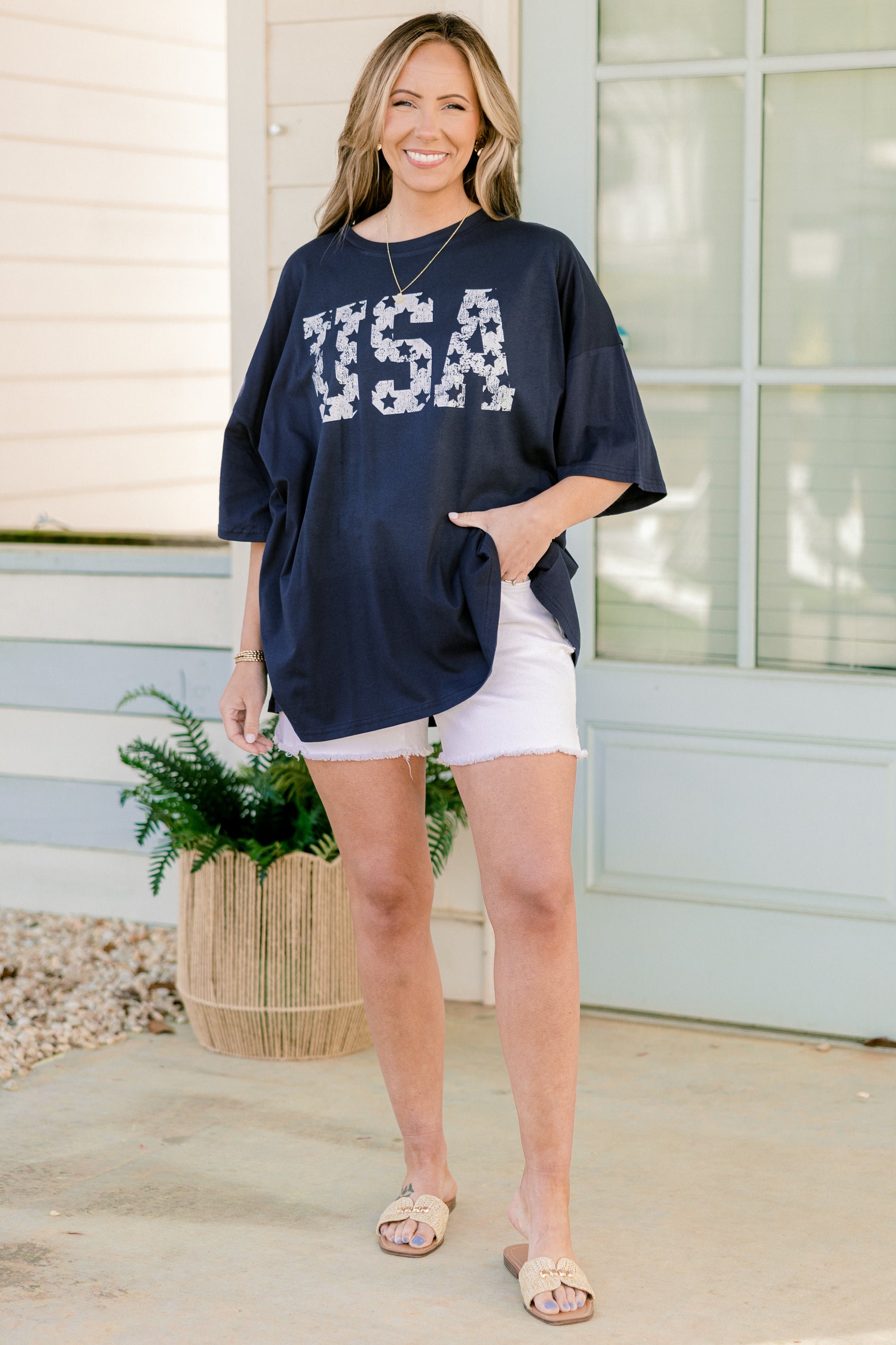  Vintage USA Boyfriend Tee, Midnight Navy、mySite、justintrudeaud