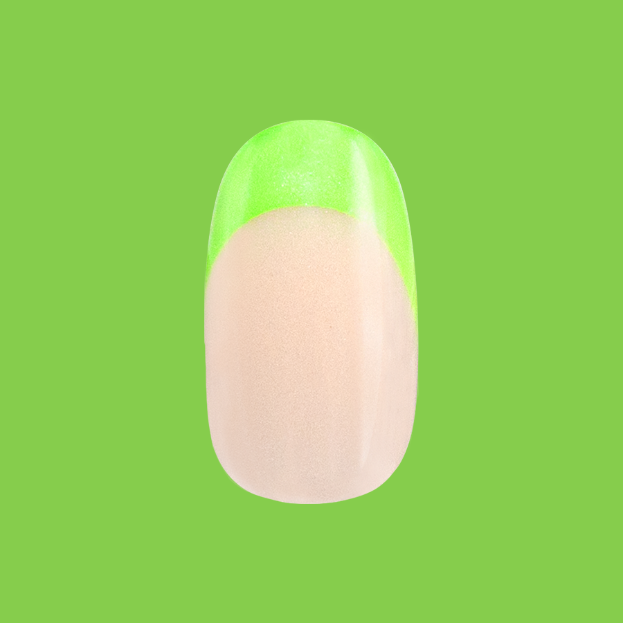 Lime Chrome French - Press-On | Short | Round、mySite、solidvoid