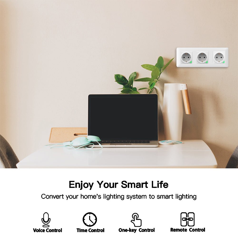 WiFi Smart Light Wall Switch Socket Outlet Push Button EU Version、mySite、fannypackpong