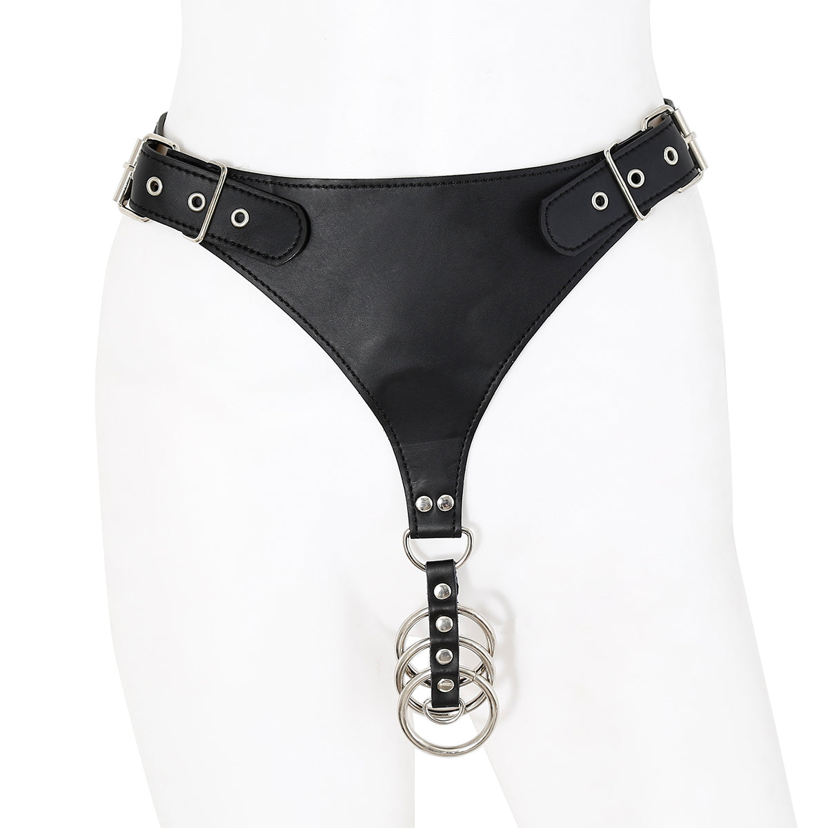 Male Power Chastity Belt With 3 Metal Cock Rings | Adjustable | Fetish、mySite、bottomscart