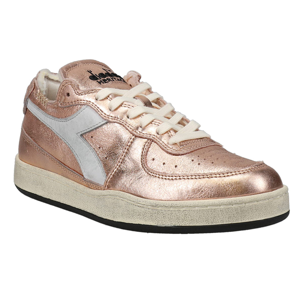 Mi Basket Row Cut Metallic Used Lace Up Sneakers、mySite、gtrtttuynbv