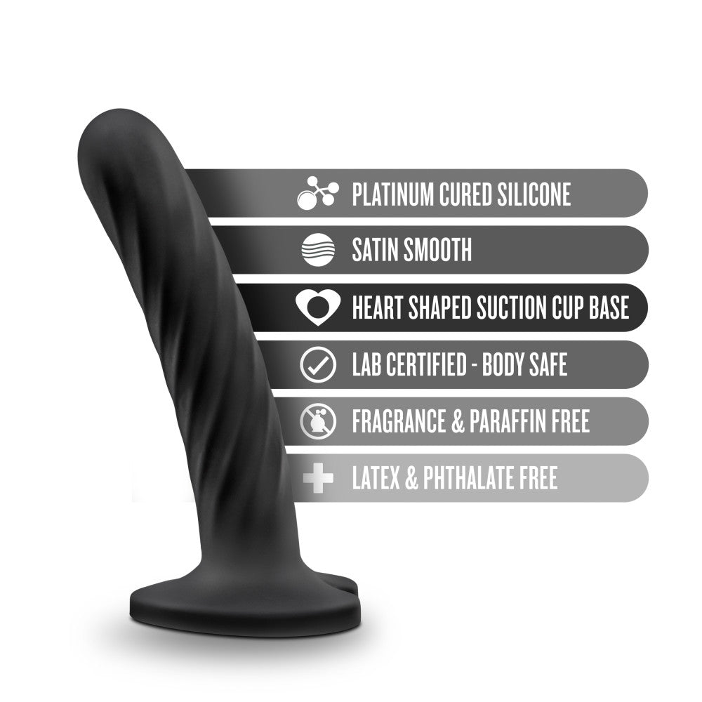 Temptasia By Blush® | Twist Black 5.5-Inch Long Dildo With Suction Cup Base、mySite、bottomscart