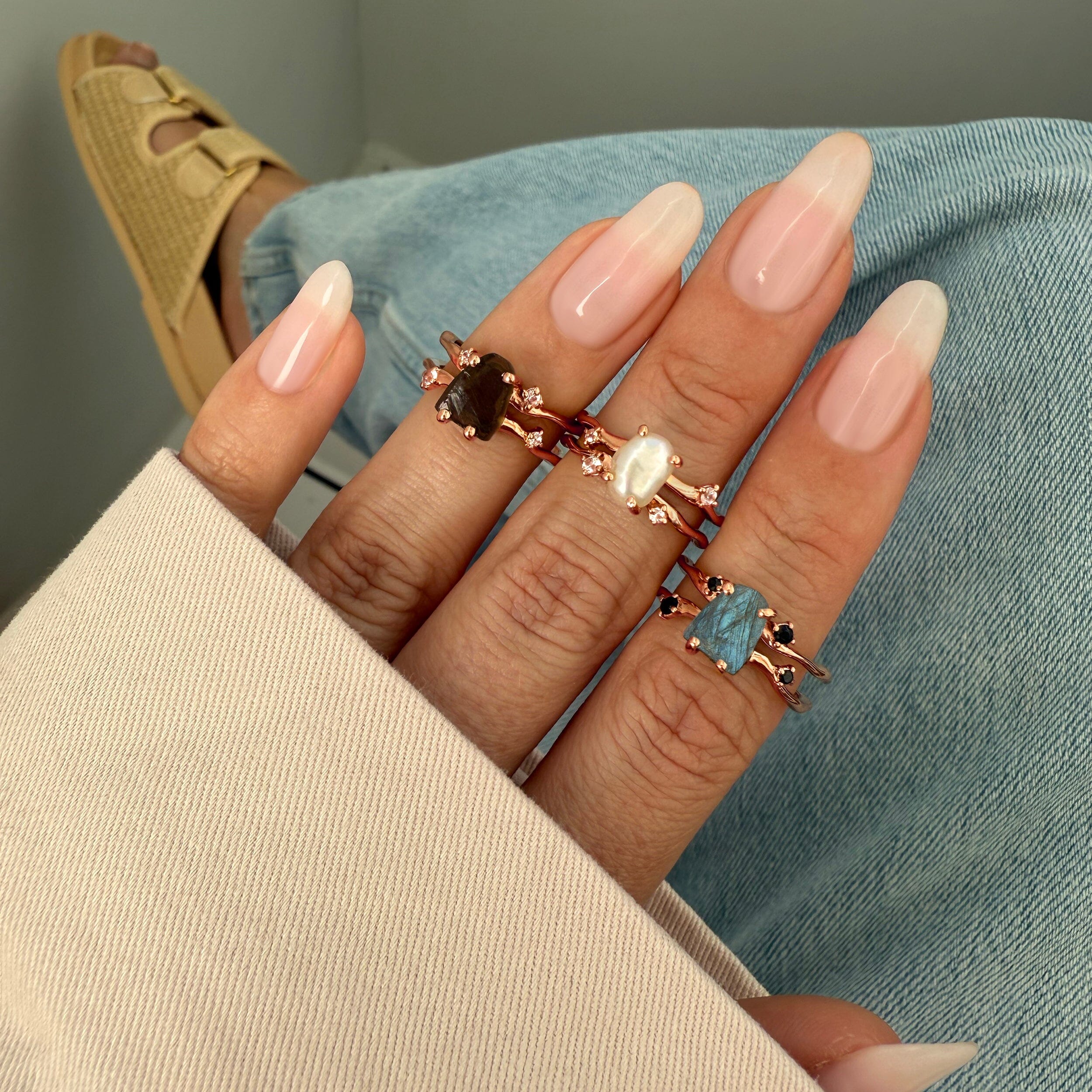 Raw Crystal Ring - Flow Smoky Quartz、mySite、hinf8tx79