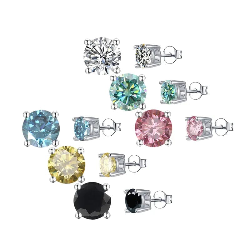 Moissanite Stud Earrings .5ct-2ct Sterling Silver Waterproof、mySite、g9winljtr