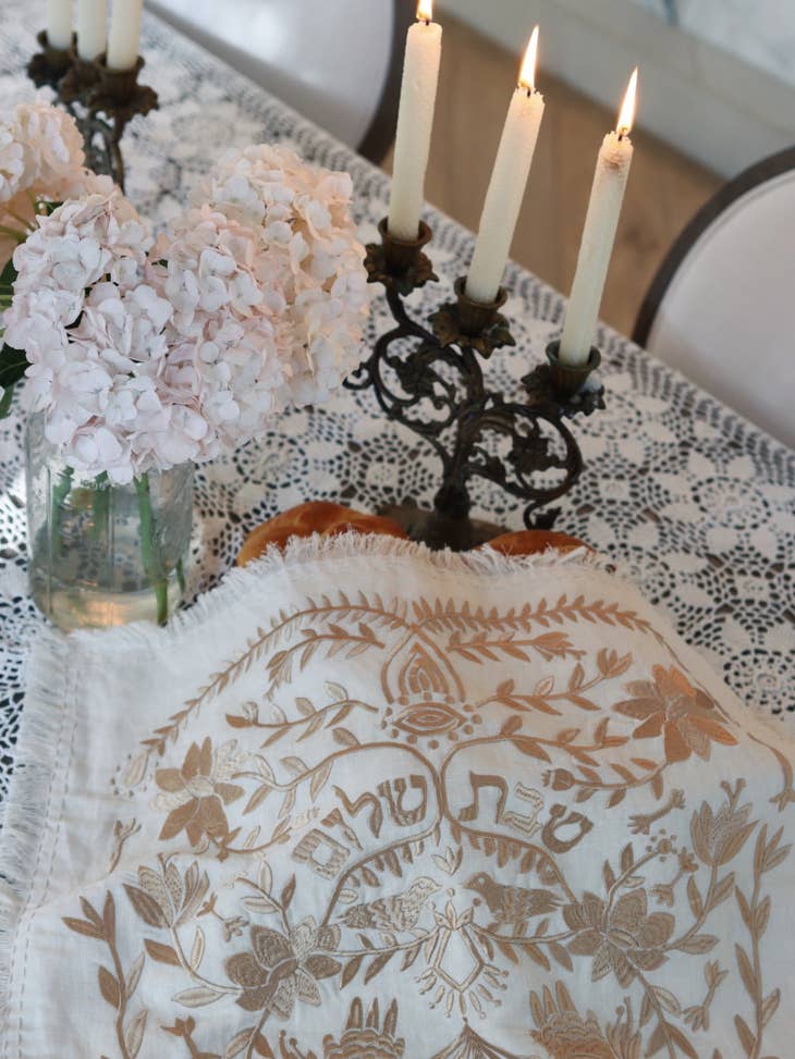 Handmade Linen Challah Cover - Gold、mySite、topwebapps