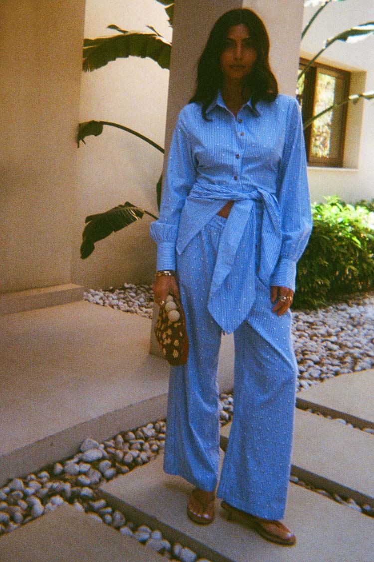 Blue Stripe Tie Back Shirt、mySite、solidvoid