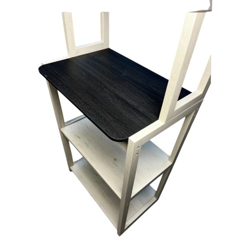  31.5" White and Black color 5-Tier Bakers Rack for Kitchen with Storage, Coffee Bar, Kitchen Shelves, Microwave Stand、、yumabirdnaturehistoryfestival