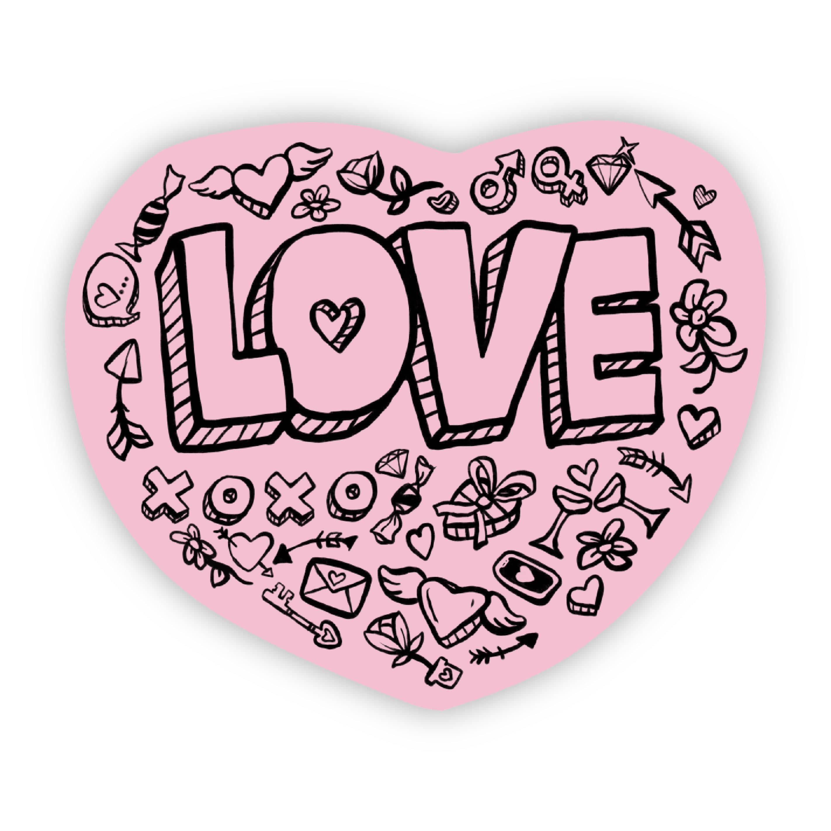  Love Bold Lettering Pink Sticker、mySite、elrpsem3k