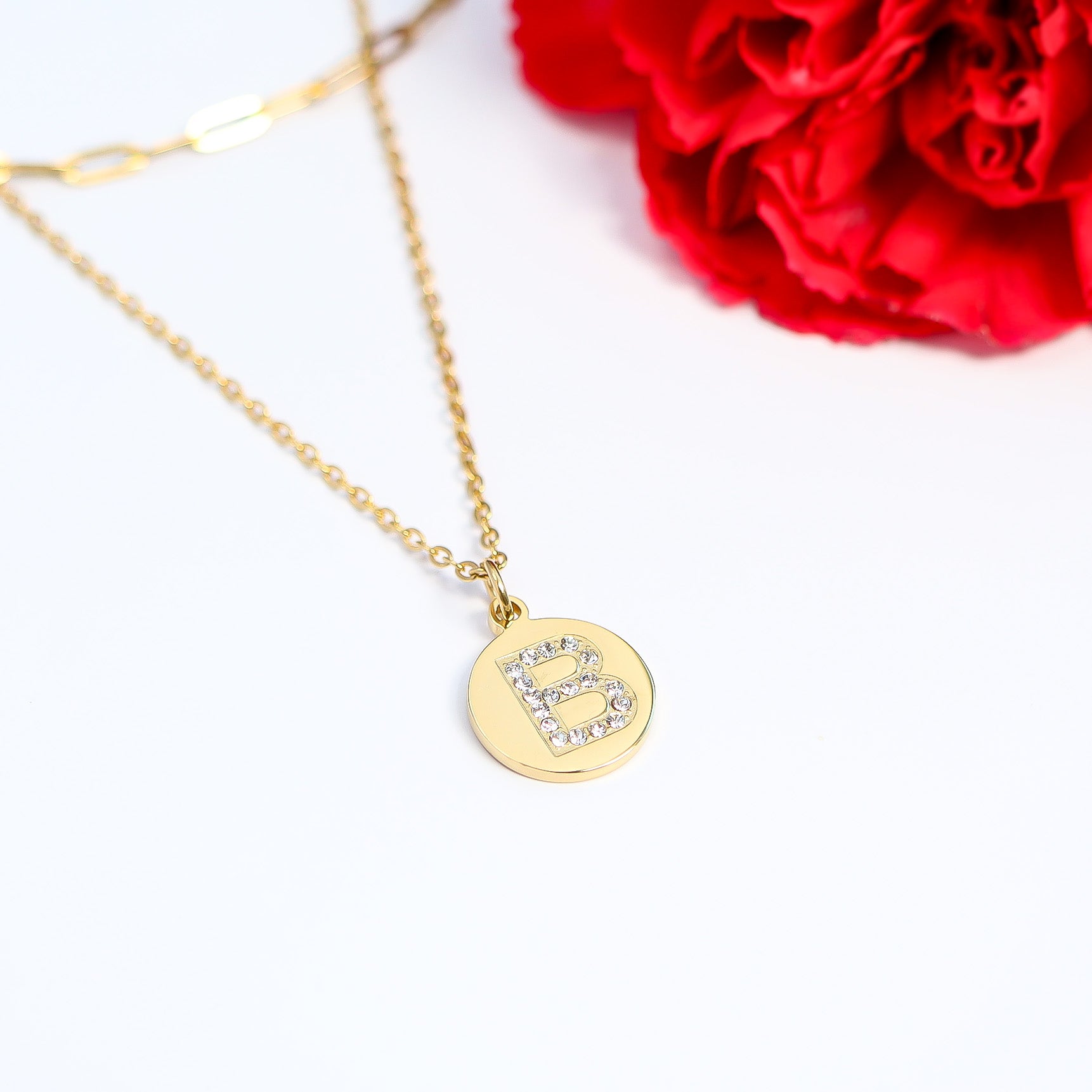 18K Gold PVD Stainless Steel Initial Pendant Necklace / SBB0283、mySite、dreamappss