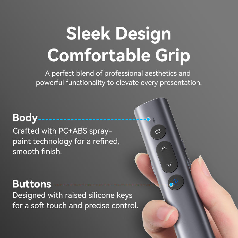 Vention Wireless PowerPoint Presentation Clicker with Red Laser Pointer �� Gray、mySite、fannypackpong