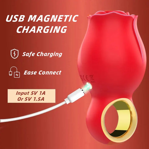 Rose Clit Suction Vibrator Grip