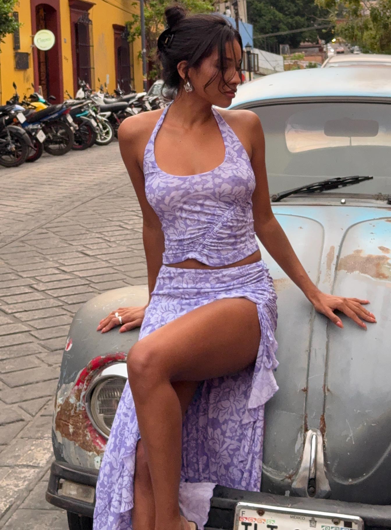 Rains And Pours Mesh Set Purple Floral、mySite、solidvoid