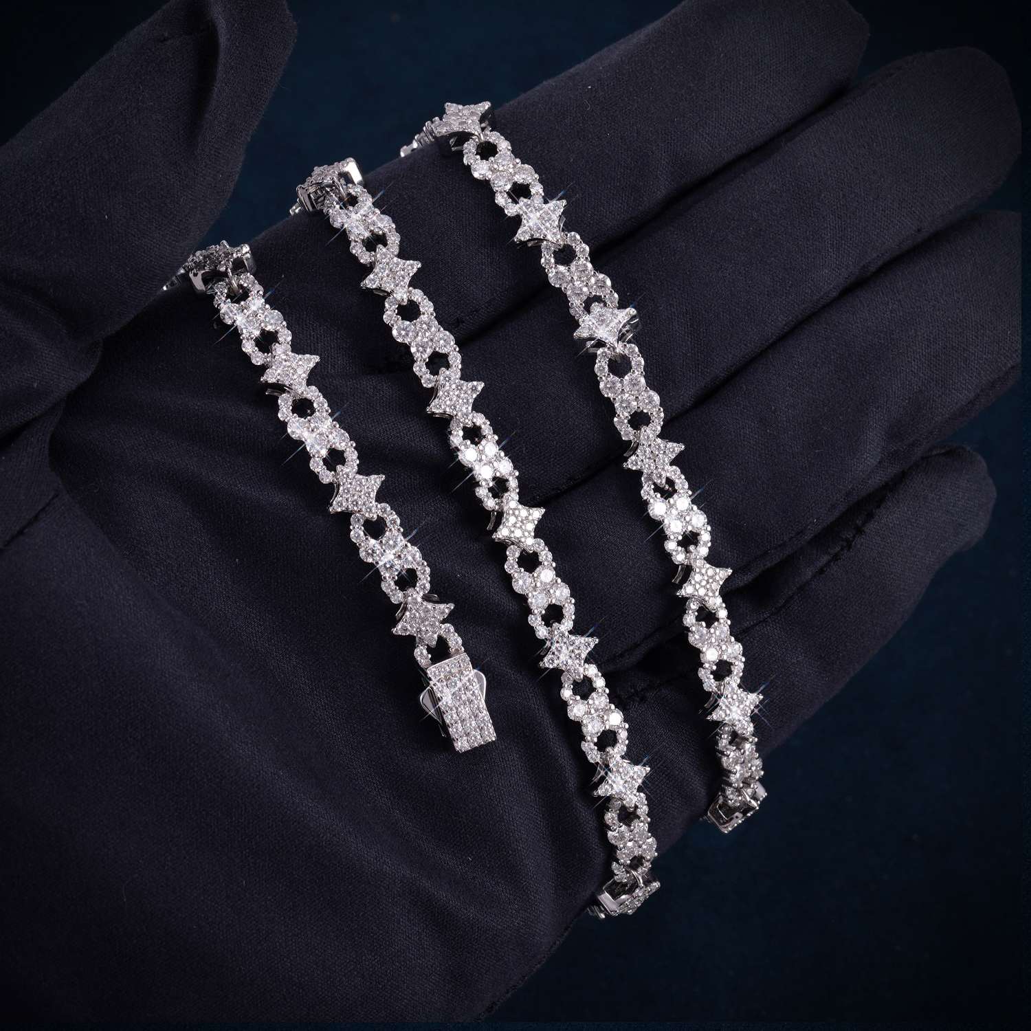 6MM Moissanite Spiked Infinity Link Chain 14K Gold、mySite、hinf8tx79