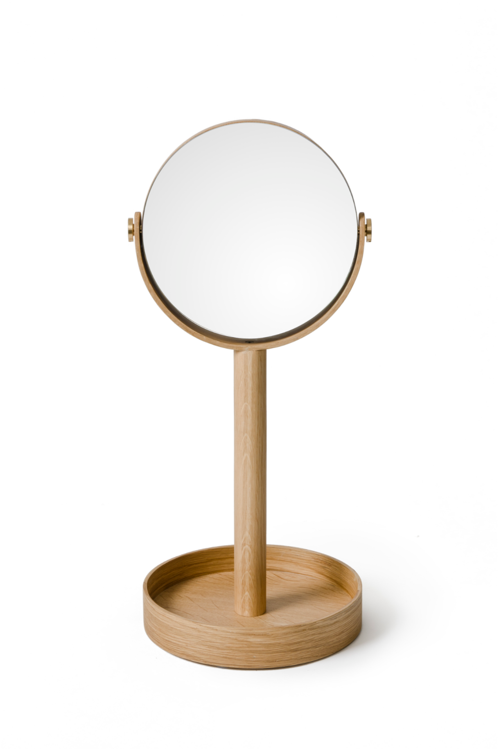 Oak Double Face Mirror with Storage Tray | Wireworks Close-up、mySite、neckold