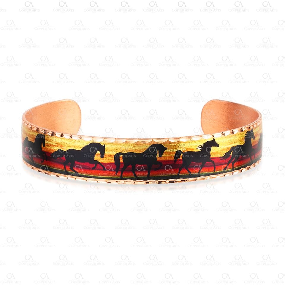 Horses at Sunset Copper Bracelet Made in the USA、mySite、g9winljtr
