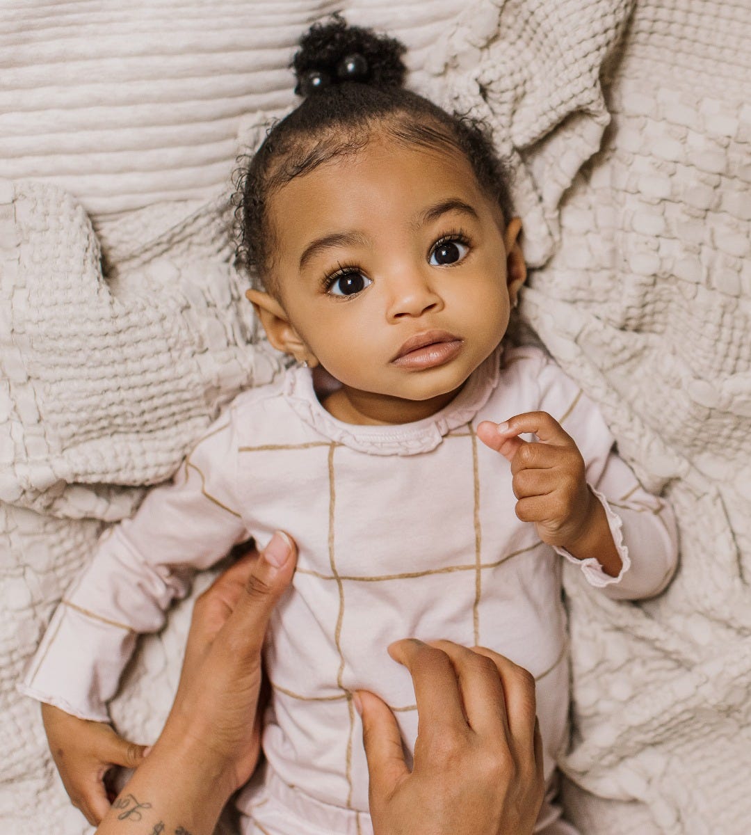 Swiss Check Baby Girl Bodysuit & Pant Set、mySite、g9winljtr