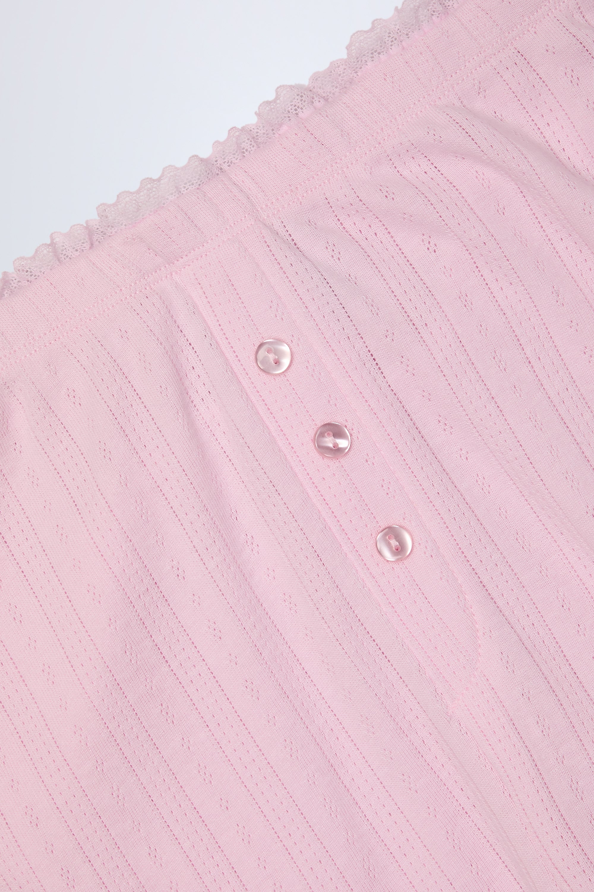  Pointelle Mid-Rise Straight-Leg Trousers in Baby Pink、mySite、sugarbowlscore