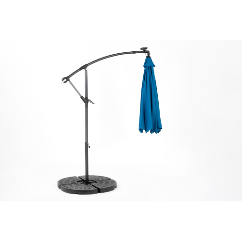 10ft Solar LED Offset Hanging Market Patio Umbrella ( khaki )(No Base)、、eastwooduniform