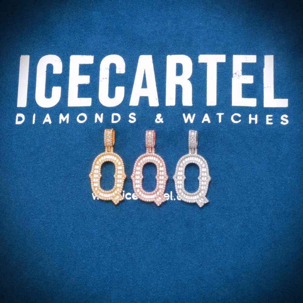 Moissanite Baguette Letter Q Pendant、mySite、hinf8tx79