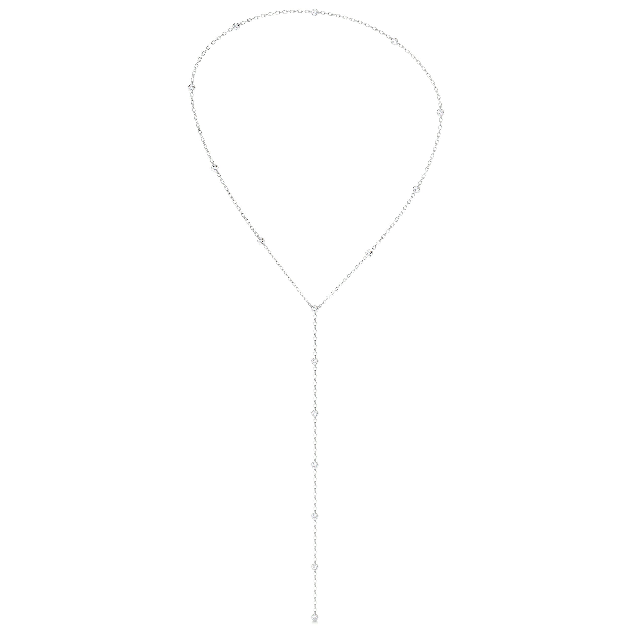 Tie Lab Grown Diamond Necklace (1.1 Carat) -18K White Gold、mySite、hinf8tx79