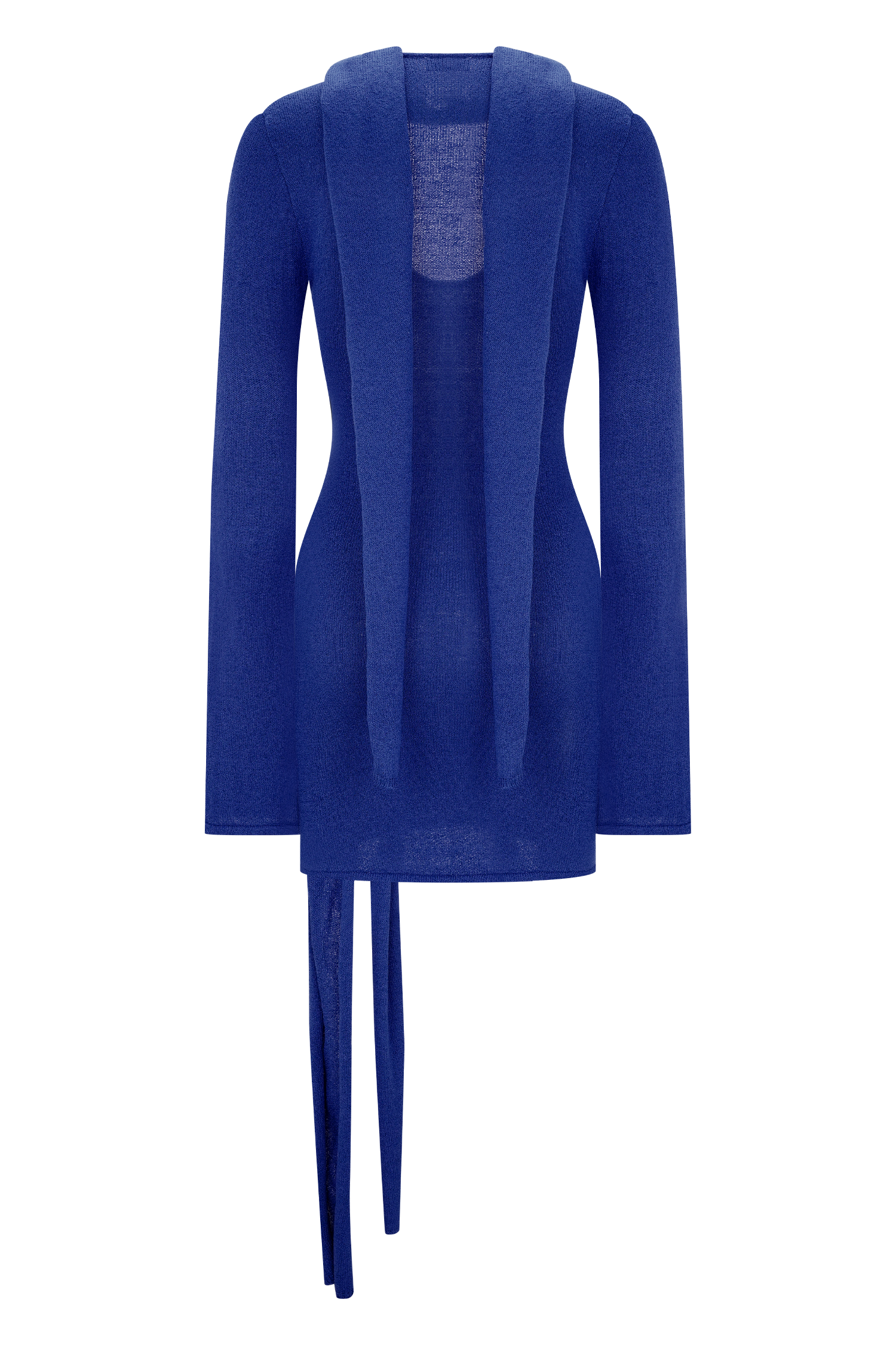 Taron Knit Mini Dress With Scarf - Cobalt、mySite、solidvoid