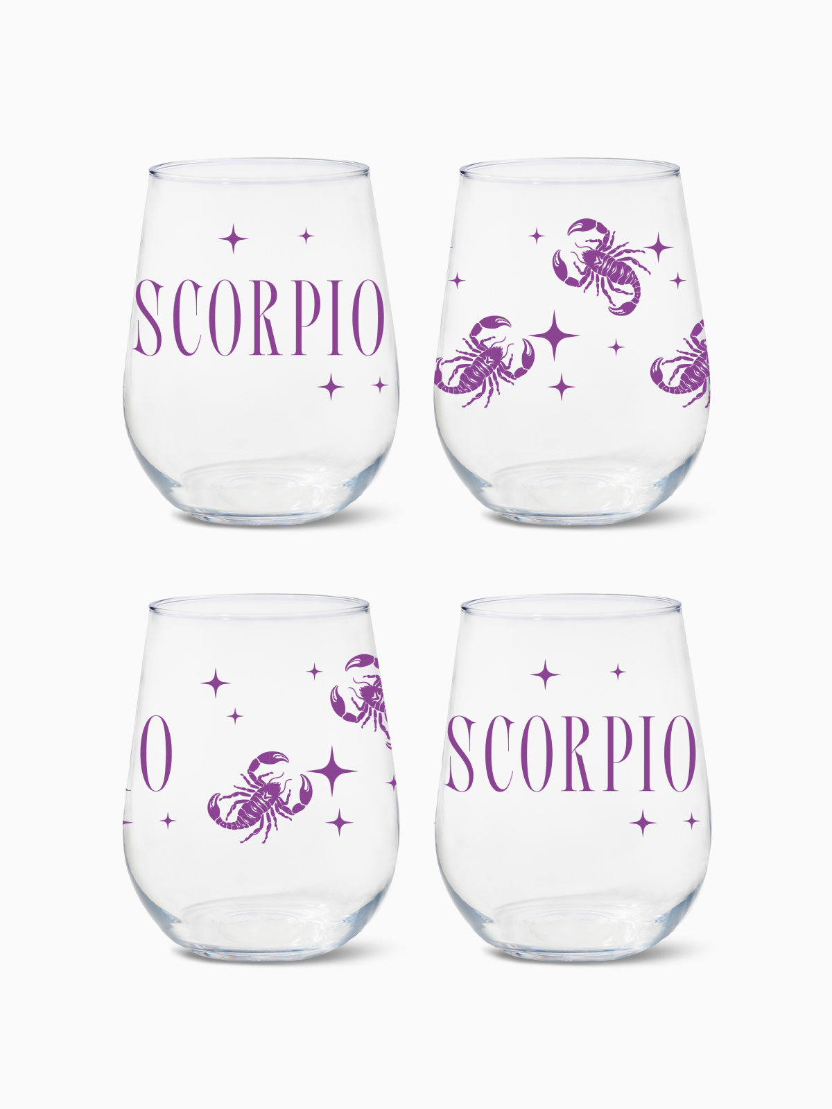 Scorpio - RESERVE 16oz Stemless Wine Tritan Copolyester Glass、mySite、camillekostekn