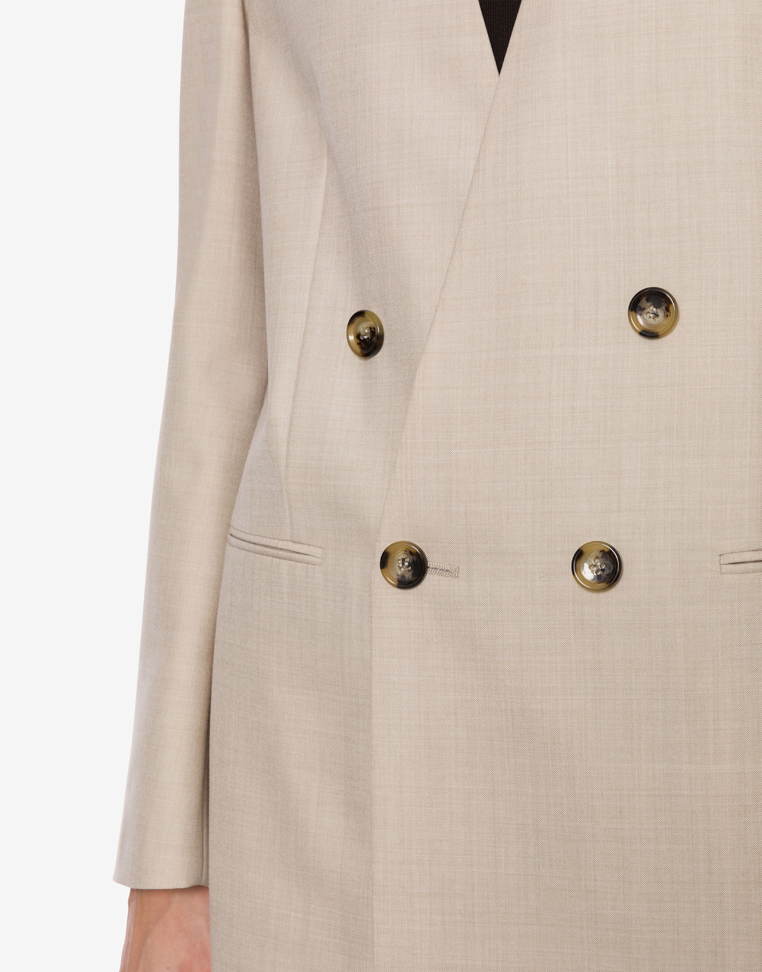 Giacca doppiopetto in fresco di misto lana、mySite、aoinhome