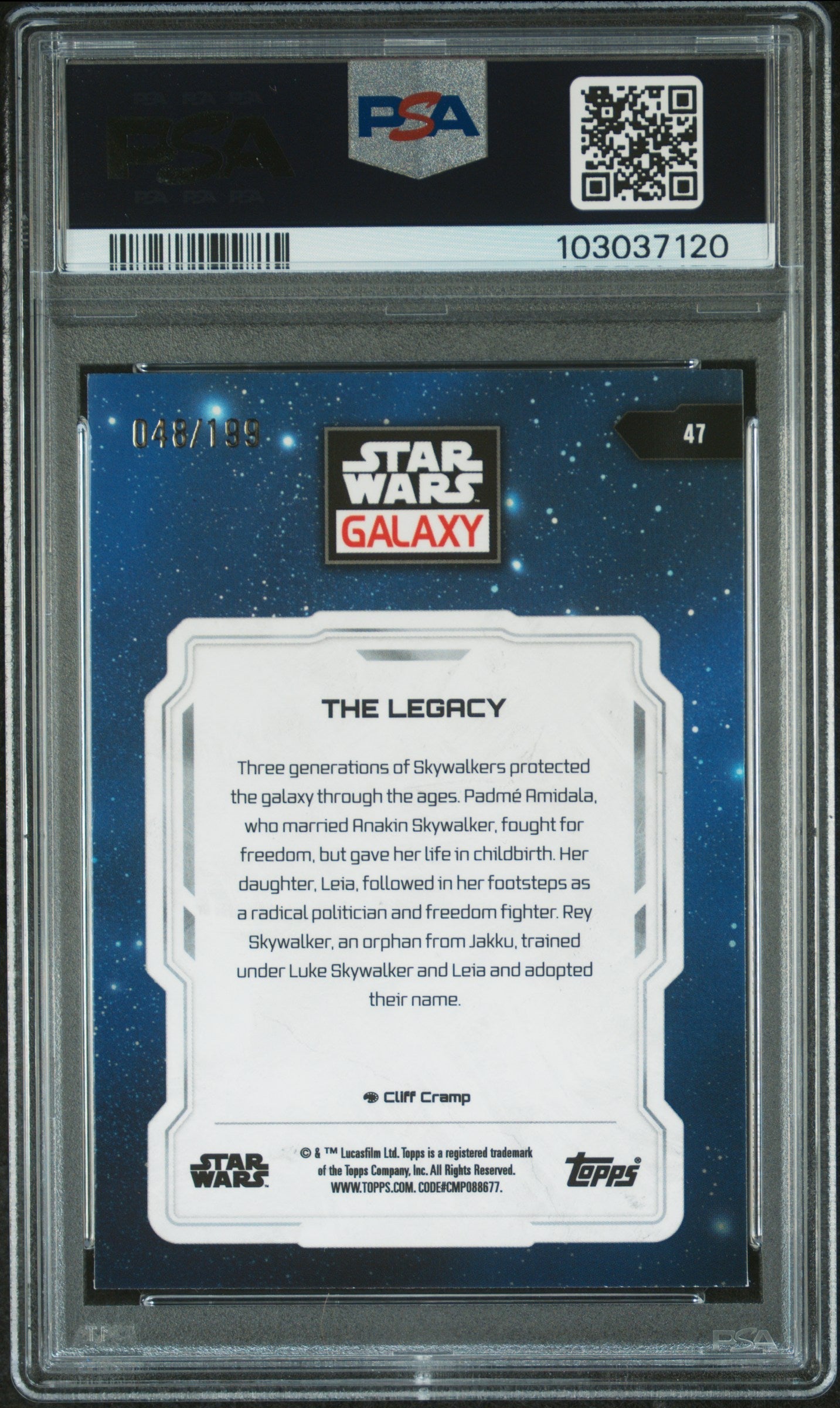 The Legacy #47 Aqua Sonar 048/199 PSA 10 Topps Chrome Star Wars Galaxy 2024、mySite、waistdrama
