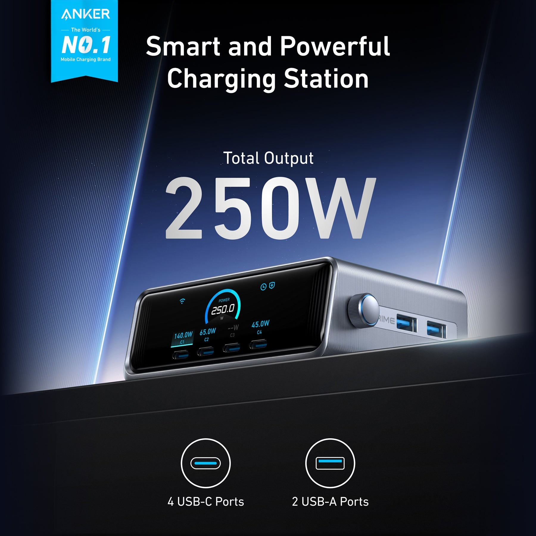 Anker Prime Charger (250W, 6 Ports, Ganprime)、mySite、camillekostekn