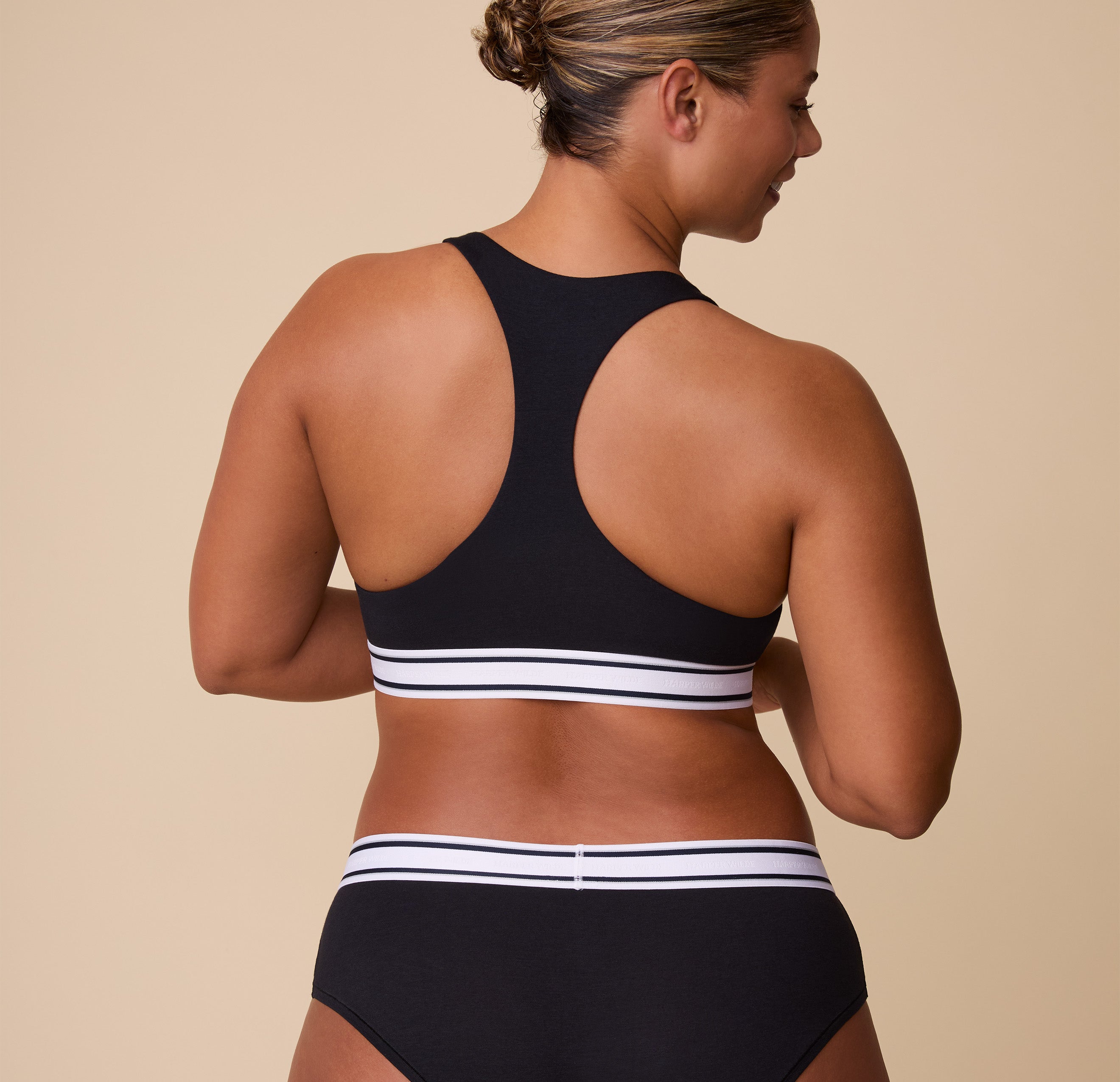 Cloud Cotton Retro Racerback Bralette - Black、mySite、bengalsvssteelers