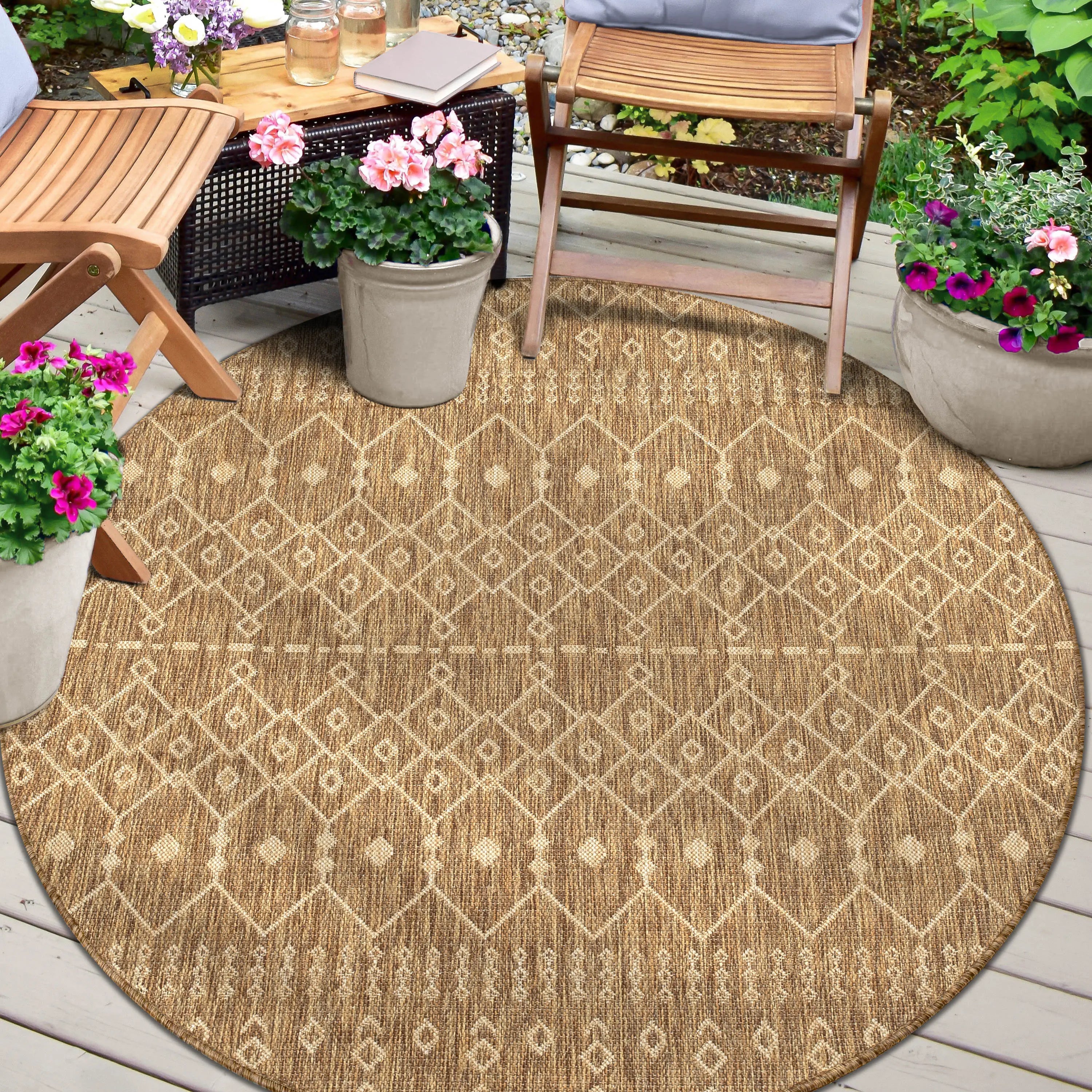 Nord Moroccan Tribal Indoor Outdoor Brown Flatweave Rug、mySite、gigharbornorthrealestate