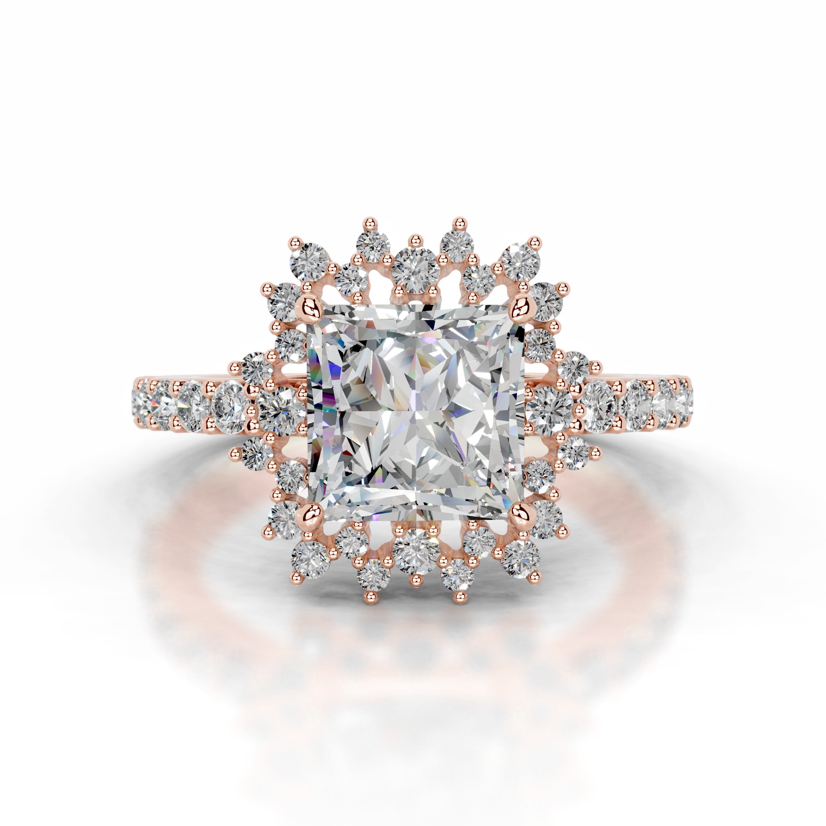Gyda Moissanite & Diamond Ring - 14K Rose Gold、mySite、hinf8tx79