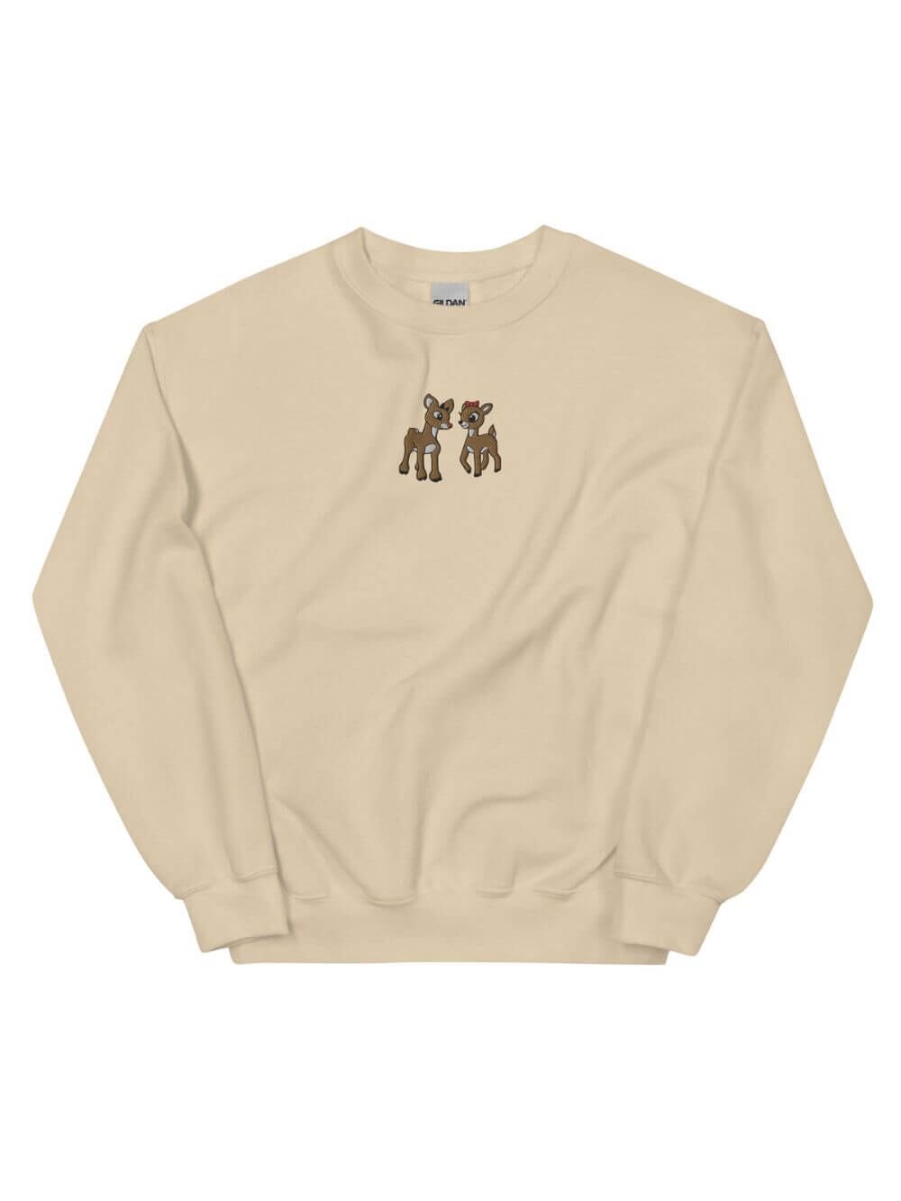 Reindeer Friends Christmas Heavy Blend Women's Crewneck Embroidered Sweatshirt、mySite、camillekostekn