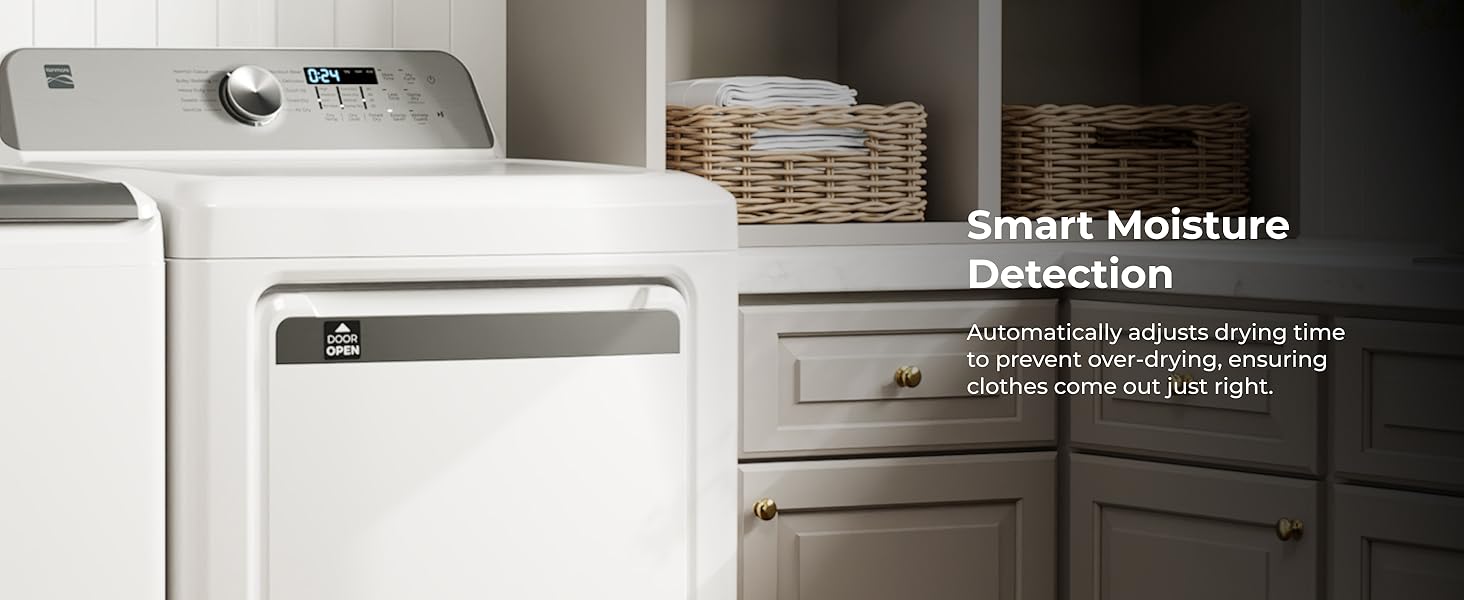 smart moisture detection automatically adjusts drying time to prevent over drying